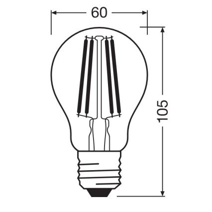 LED-Lampe FILAMENT A100 E27/11W/230V 2700K - Osram