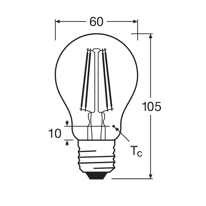 LED-Lampe FILAMENT A60 E27/6,5W/230V 4000K - Osram