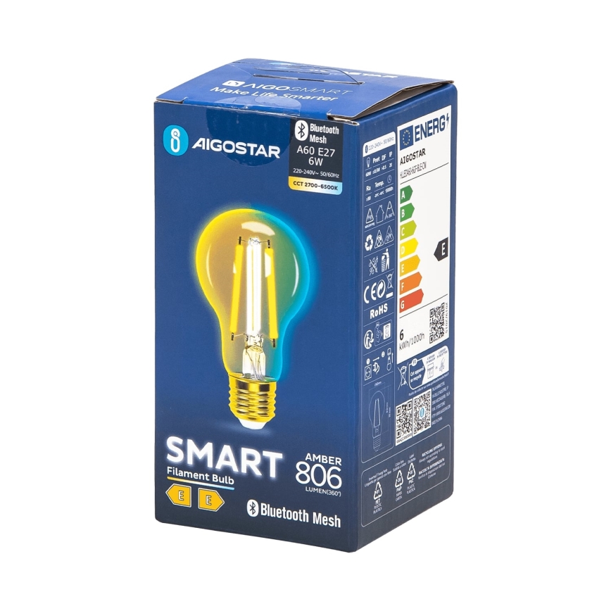 Dimmbare LED-Lampe FILAMENT MESH Smart A60 E27/6W/230V 2700-6500K - Aigostar