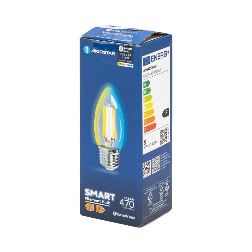 Dimmbare LED-Lampe FILAMENT MESH Smart C35 E27/4,5W/230V 2700-6500K - Aigostar