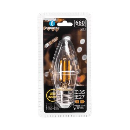 LED-Lampe FILAMENT C35 E27/6W/230V 2200K - Aigostar