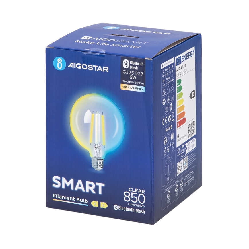 Dimmbare LED-Lampe FILAMENT MESH Smart G125 E27/6W/230V 2700-6500K - Aigostar