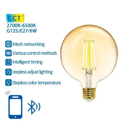 Dimmbare LED-Lampe FILAMENT MESH Smart G125 E27/6W/230V 2700-6500K - Aigostar