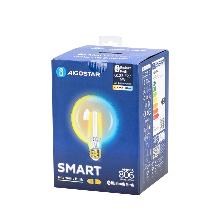 Dimmbare LED-Lampe FILAMENT MESH Smart G125 E27/6W/230V 2700-6500K - Aigostar