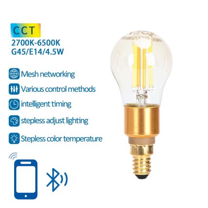 Dimmbare LED-Lampe FILAMENT MESH Smart G45 E14/4,5W/230V 2700-6500K - Aigostar