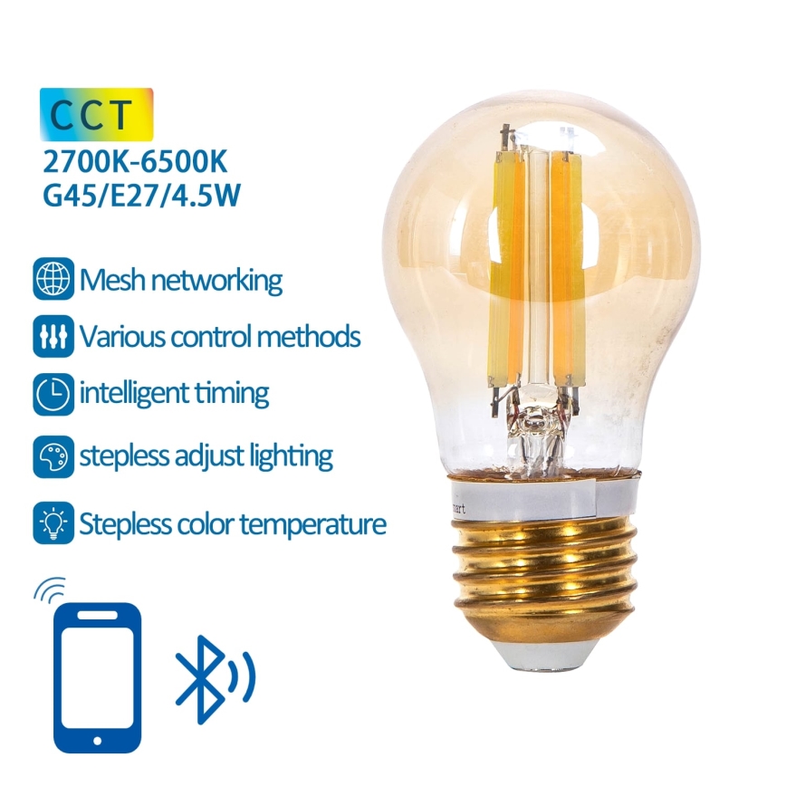Dimmbare LED-Lampe FILAMENT MESH Smart G45 E27/4,5W/230V 2700-6500K - Aigostar