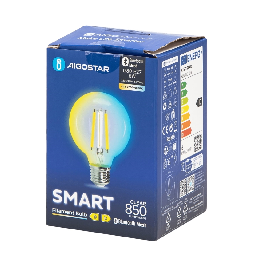 Dimmbare LED-Lampe FILAMENT MESH Smart G80 E27/6W/230V 2700-6500K - Aigostar