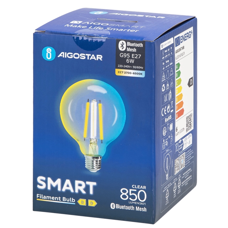 Dimmbare LED-Lampe FILAMENT MESH Smart G95 E27/6W/230V 2700-6500K - Aigostar