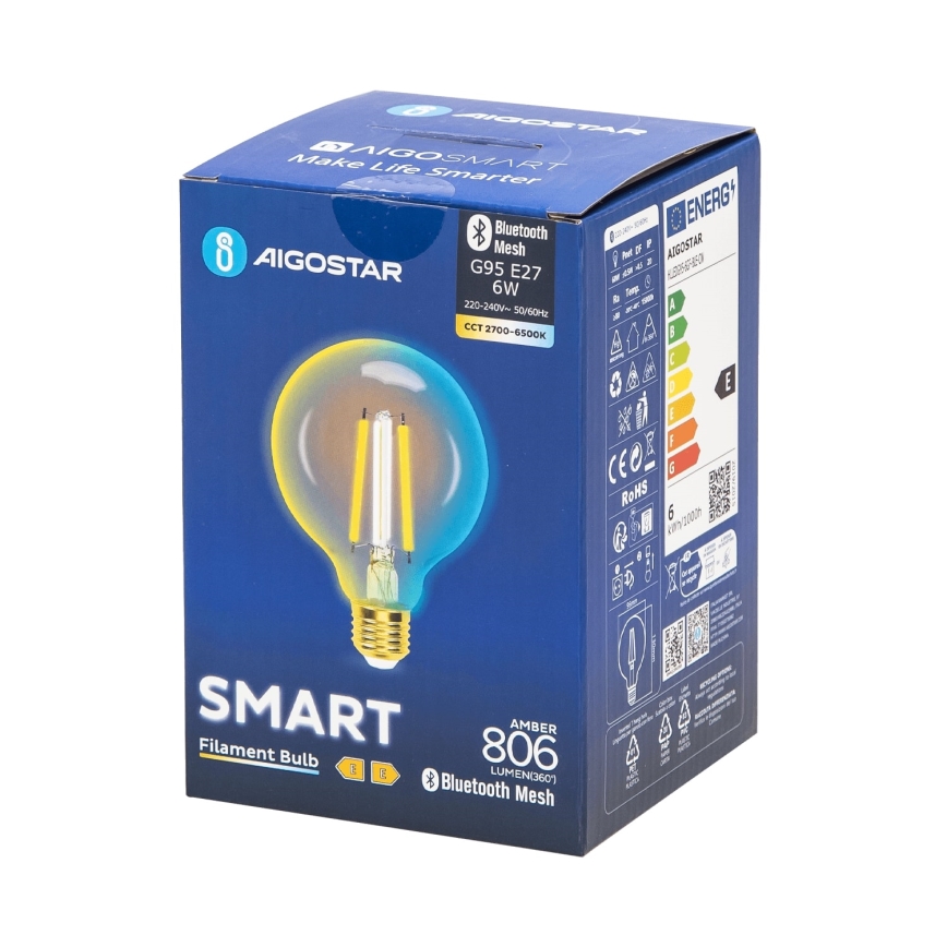 Dimmbare LED-Lampe FILAMENT MESH Smart G95 E27/6W/230V 2700-6500K - Aigostar