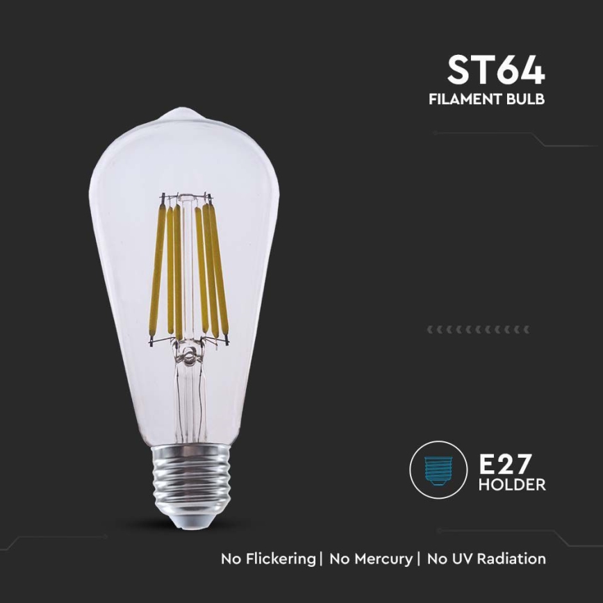 LED-Lampe FILAMENT ST64 E27/4W/230V 3000K