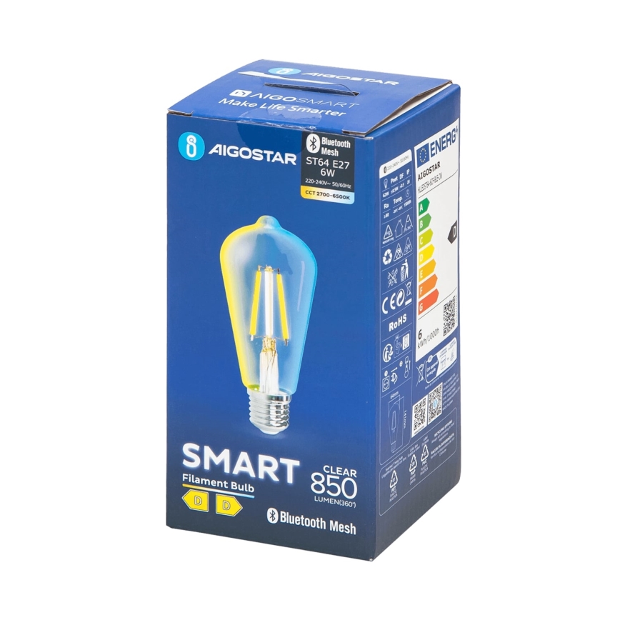 Dimmbare LED-Lampe FILAMENT MESH Smart ST64 E27/6W/230V 2700-6500K - Aigostar