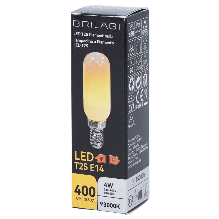 LED-Lampe FILAMENT T25 E14/4W/230V 3000K - BRILAGI