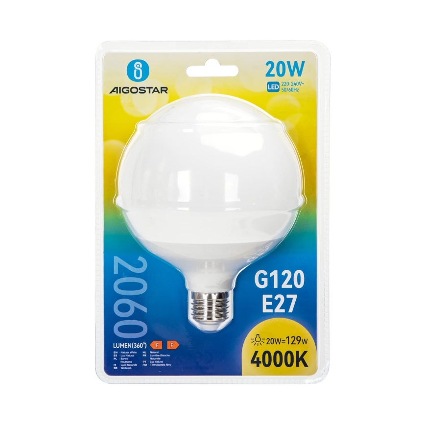LED-Lampe G120 E27/20W/230V 4000K - Aigostar