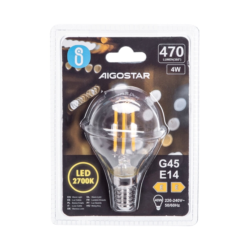 LED-Lampe G45 E14/4W/230V 2700K - Aigostar