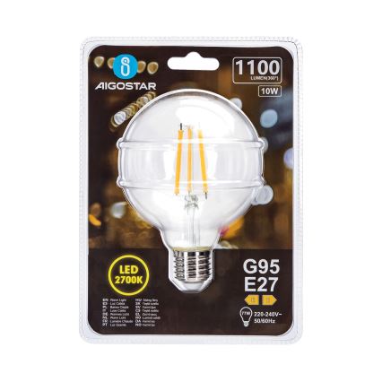 LED-Lampe G95 E27/10W/230V 2700K - Aigostar