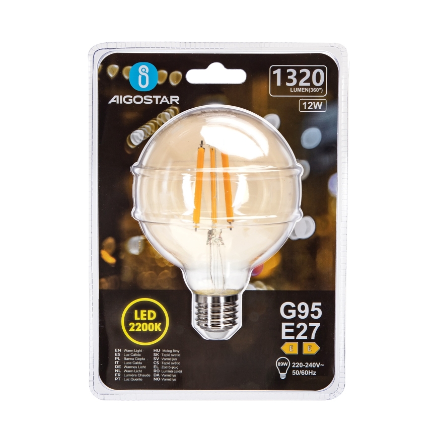 LED-Lampe G95 E27/12W/230V 2200K - Aigostar