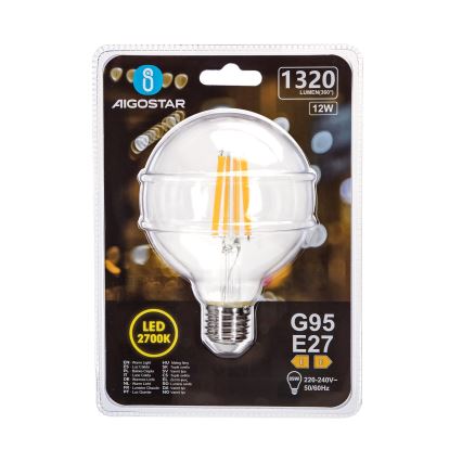 LED-Lampe G95 E27/12W/230V 2700K - Aigostar