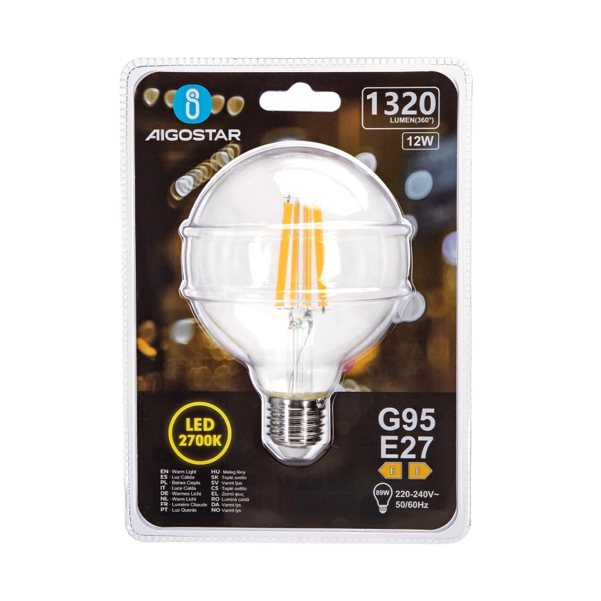 LED-Lampe G95 E27/12W/230V 2700K - Aigostar