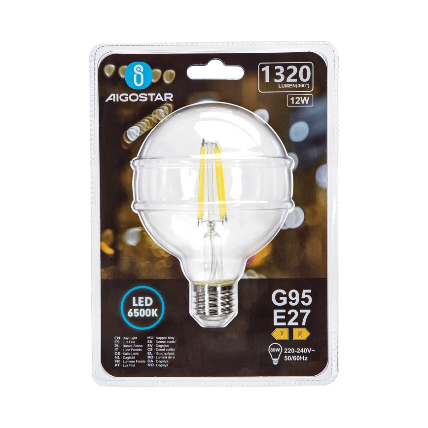 LED-Lampe G95 E27/12W/230V 6500K - Aigostar