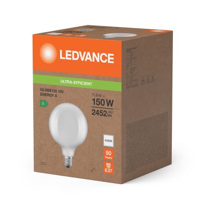 LED-Lampe GLOBE CLASSIC FILAMENT G125 E27/11,6W/230V 4000K - Ledvance