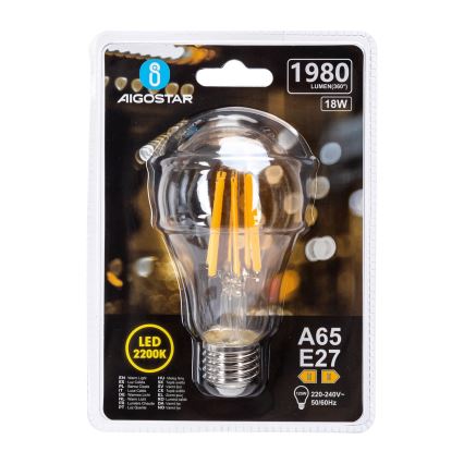 LED-Lampe im Vintage-Stil A65 E27/18W/230V 2200K - Aigostar