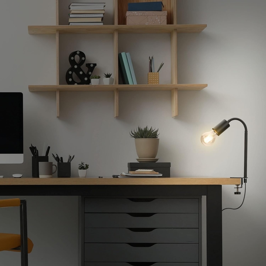 LED-Lampe mit Clip 1x E27/4,2W/230V 2700K schwarz