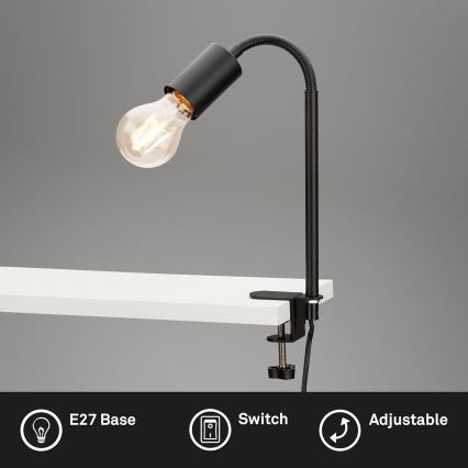 LED-Lampe mit Clip 1x E27/4,2W/230V 2700K schwarz