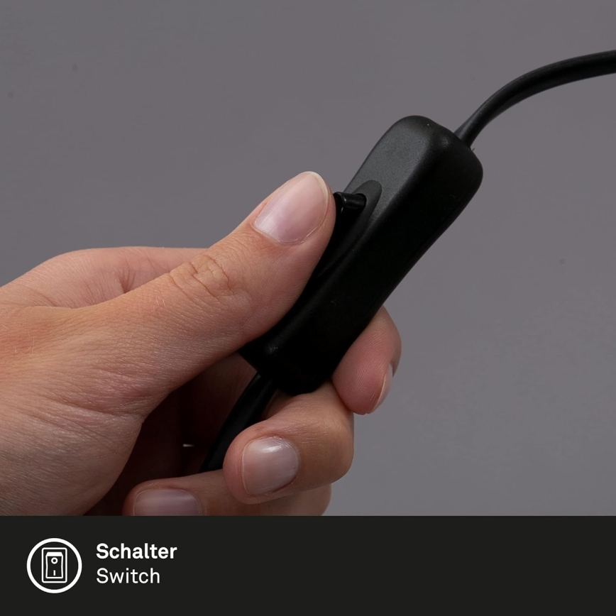 LED-Lampe mit Clip 1x E27/4,2W/230V 2700K schwarz