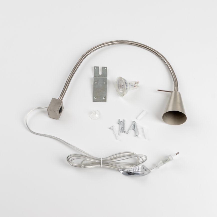 LED-Lampe mit Clip 1xGU10/4,7W/230V mattchrom