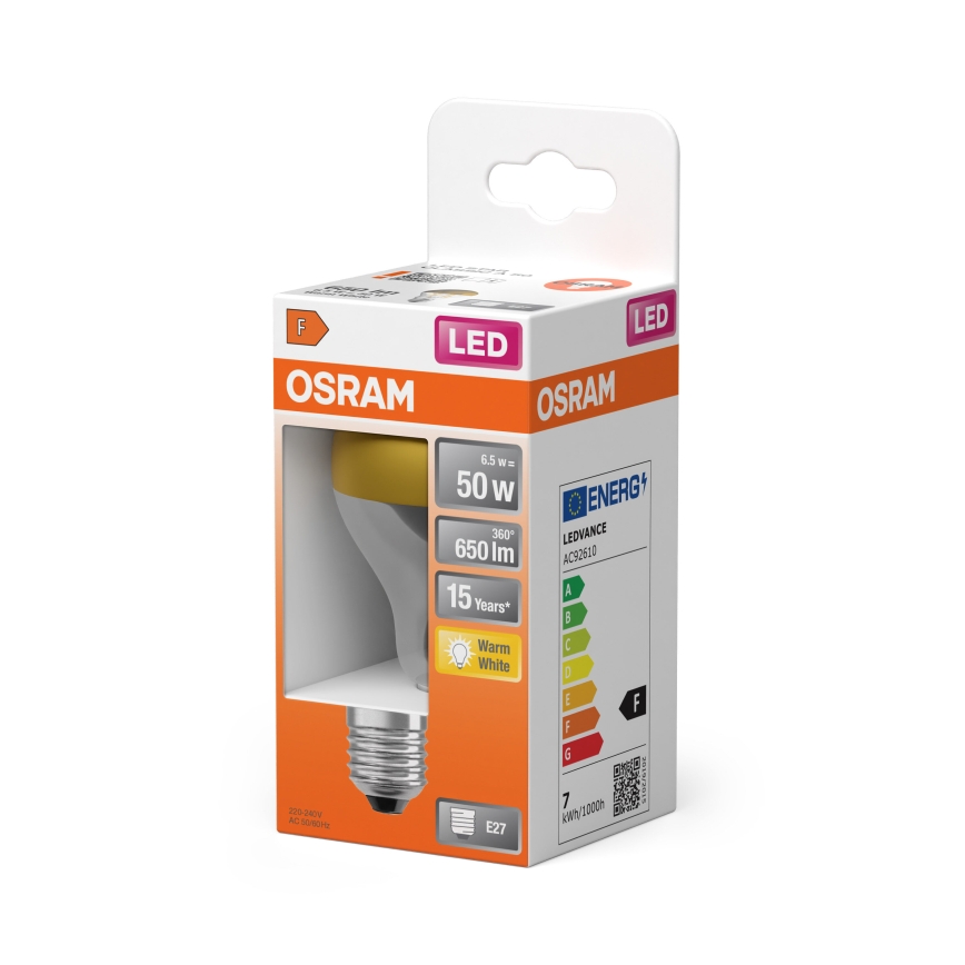 LED-Lampe mit verspiegelter Spitze FILAMENT E27/6,5W/230V 2700K goldfarben - Osram