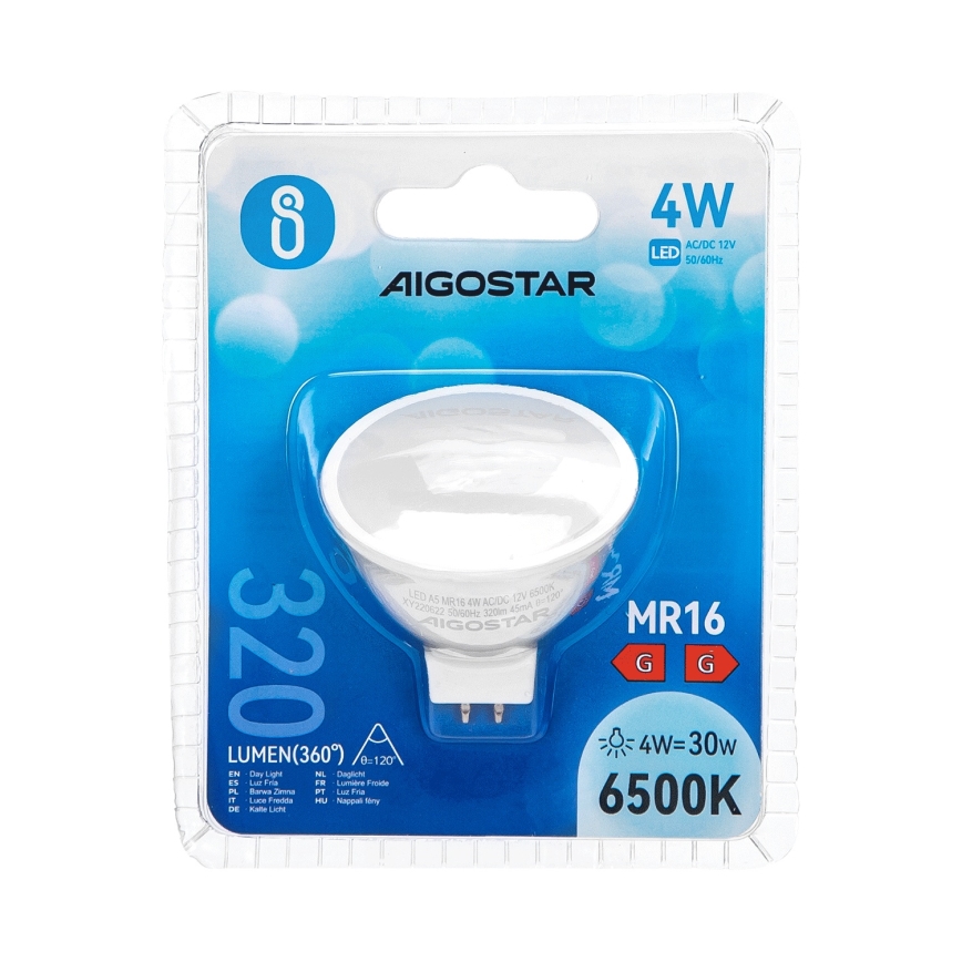LED-Lampe MR16 GU5,3/4W/12V 6500K - Aigostar