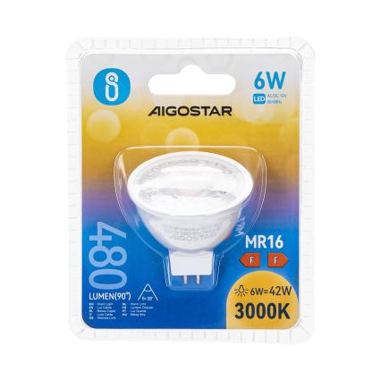 LED-Lampe MR16 GU5,3/6W/12V 3000K - Aigostar