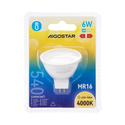 LED-Lampe MR16 GU5,3/6W/12V 4000K - Aigostar