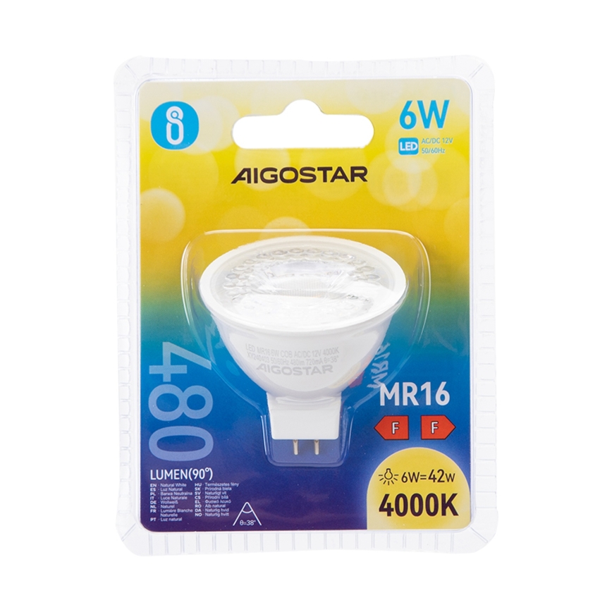 LED-Lampe MR16 GU5,3/6W/12V 4000K - Aigostar