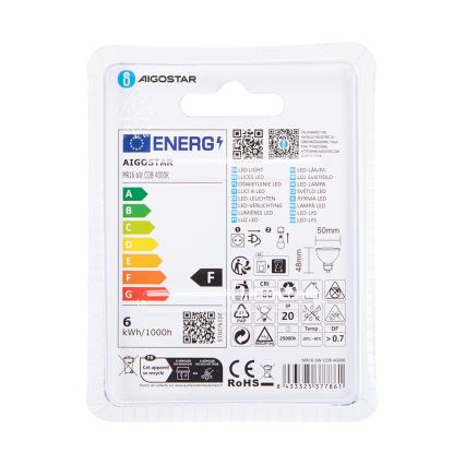 LED-Lampe MR16 GU5,3/6W/12V 4000K - Aigostar