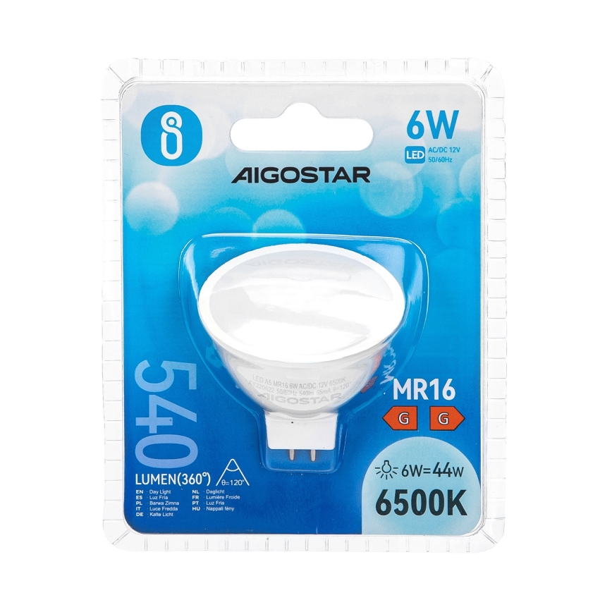 LED-Lampe MR16 GU5,3/6W/12V 6500K - Aigostar