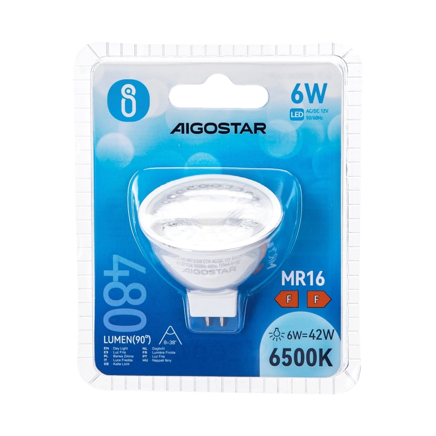 LED-Lampe MR16 GU5,3/6W/12V 6500K - Aigostar
