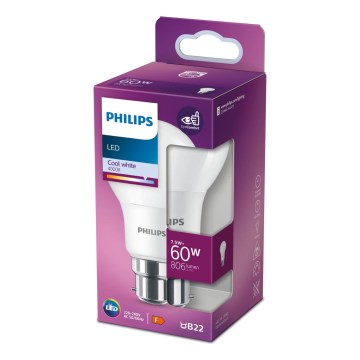 LED-Lampe Philips A60 B22/7,5W/230V 4000K