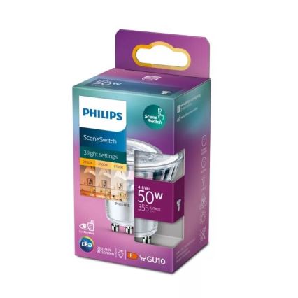 LED-Lampe Philips SCENE SWITCH PAR16 GU10/4,8W/230V 2200/2500/2700K