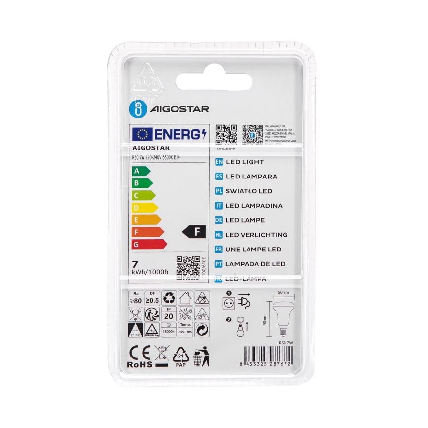 LED-Lampe R50 E14/7W/230V 6500K - Aigostar