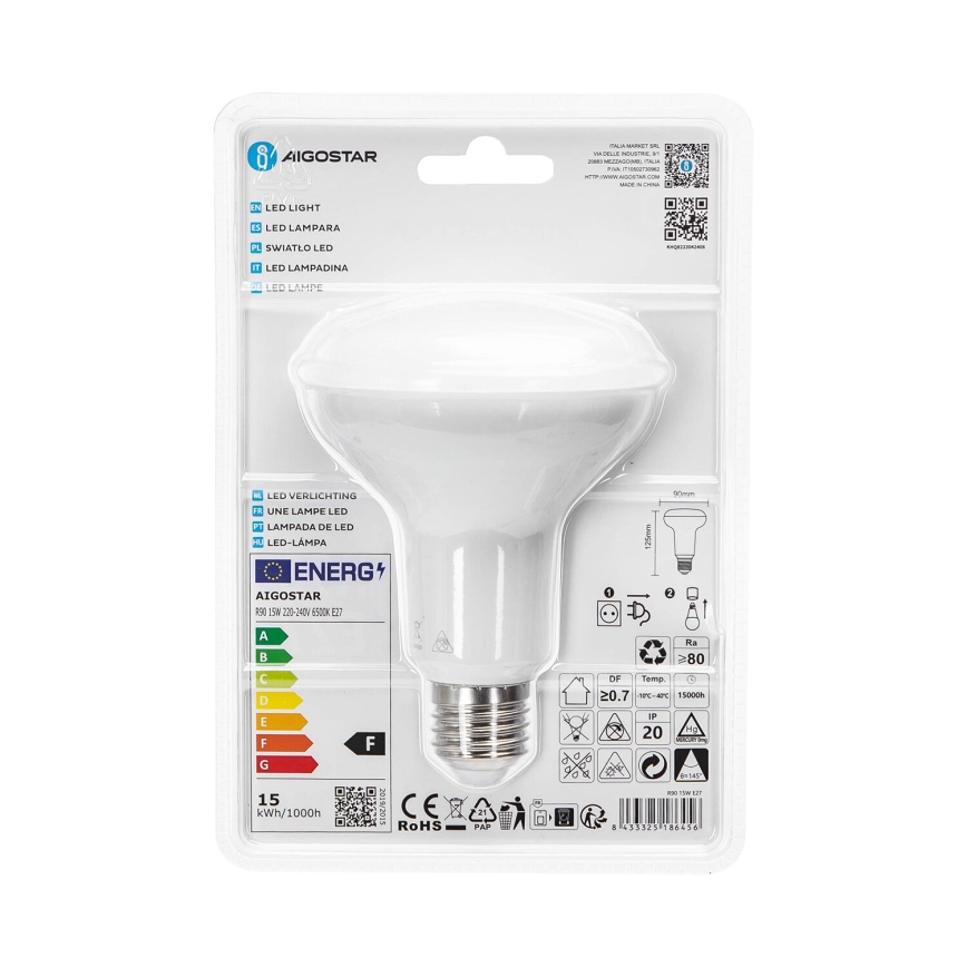 LED-Lampe R90 E27/15W/230V 6500K - Aigostar