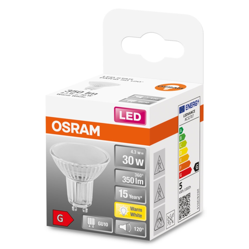 LED-Lampe STAR PAR16 GU10/4,3W/230V 2700K 120° - Osram