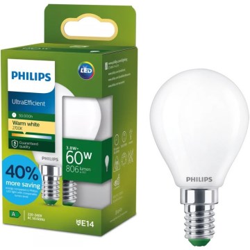 LED-Lampe ULTRAEFFICIENT Philips P45 E14/3,8W/230V 2700K
