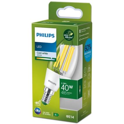LED-Lampe ULTRAEFFICIENT VINTAGE Philips B35 E14/2,3W/230V 4000K