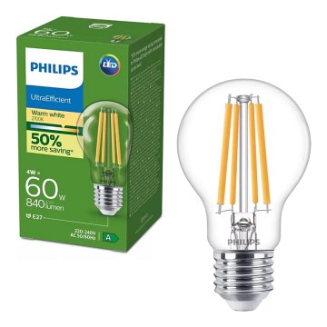 LED-Lampe ULTRAEFFICIENT VINTAGE Philips E27/4W/230V 2700K