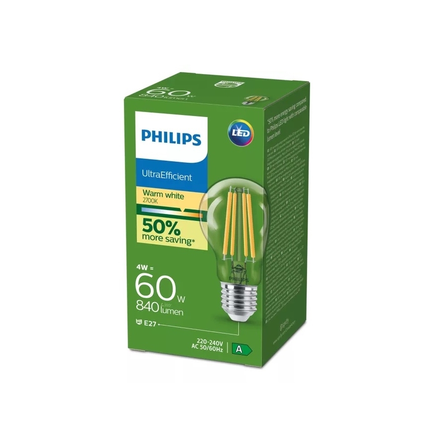 LED-Lampe ULTRAEFFICIENT VINTAGE Philips E27/4W/230V 2700K