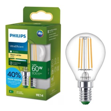 LED-Lampe ULTRAEFFICIENT VINTAGE Philips P45 E14/3,8W/230V 2700K