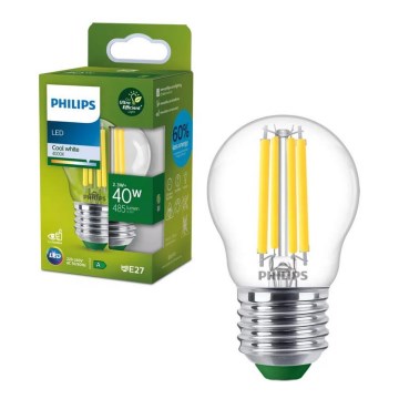 LED-Lampe ULTRAEFFICIENT VINTAGE Philips P45 E27/2,3W/230V 4000K