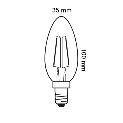 LED-Lampe Vintage-Filament E14/2,5W/230V 2400K - Osram