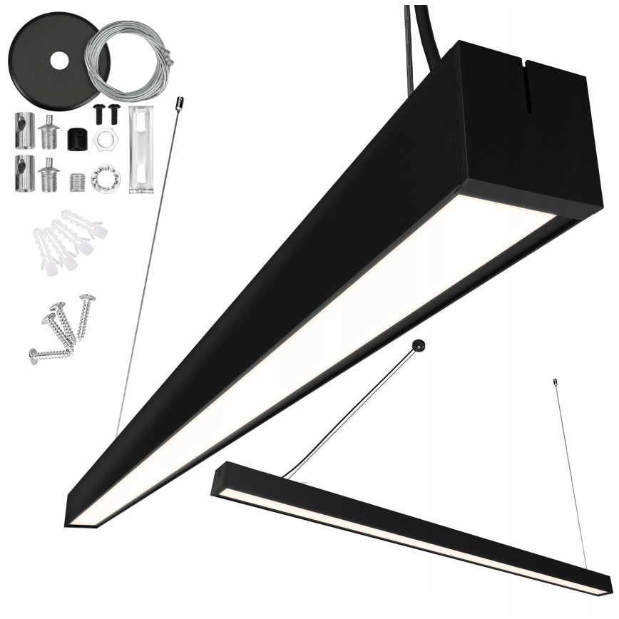LED-Leuchte an Seil/aufgesetzte Montage LED/44W/230V 6000K 120 cm schwarz